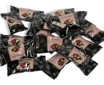 Chokoladebeklædte mandler - 2,4 gr. x 380 stk enkelt indpakket