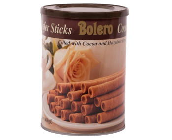 Vaffelrør med Kakao & Hasselnøddefyld-400 g x 12 ds